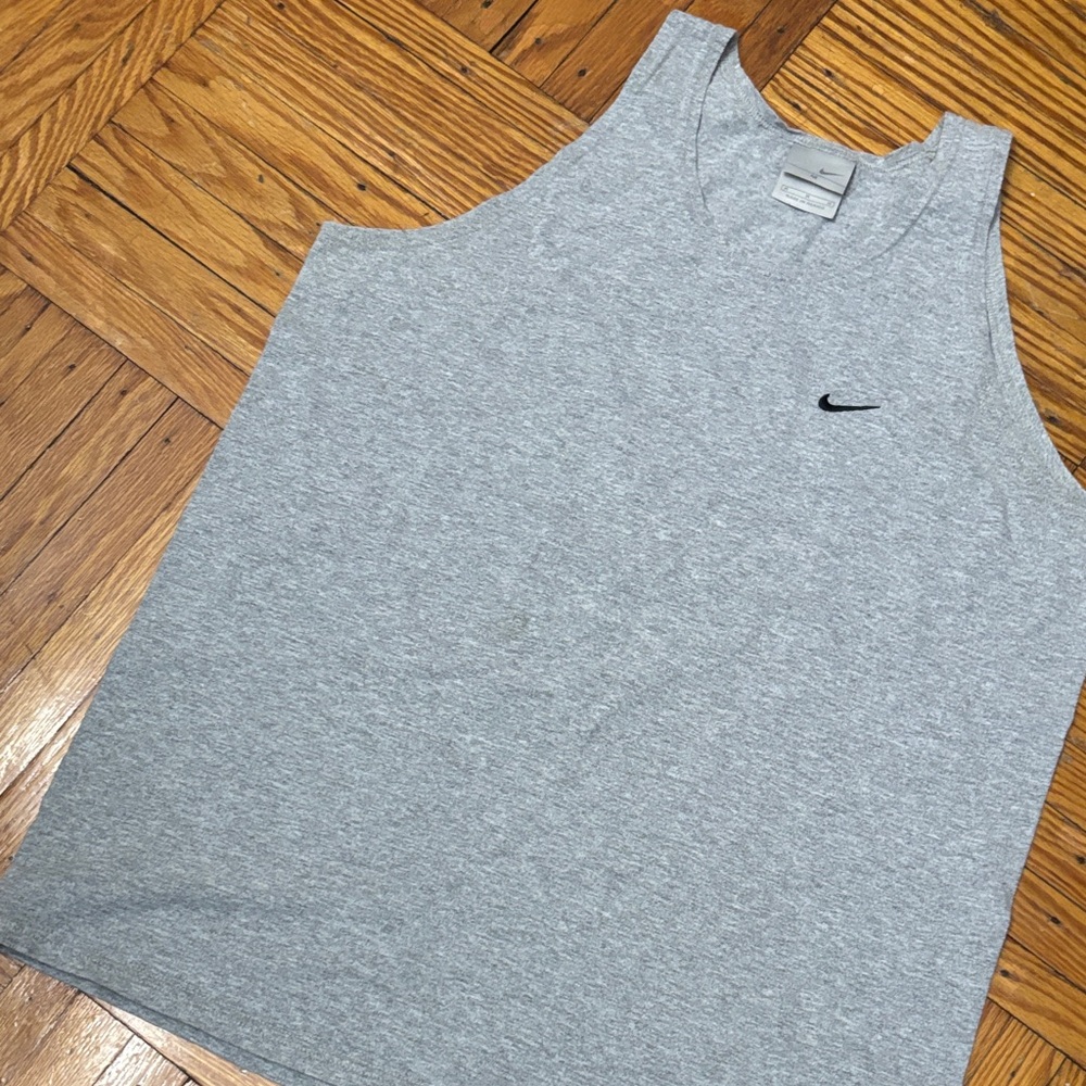Nike Gray Athletic Tank with Black Swoosh